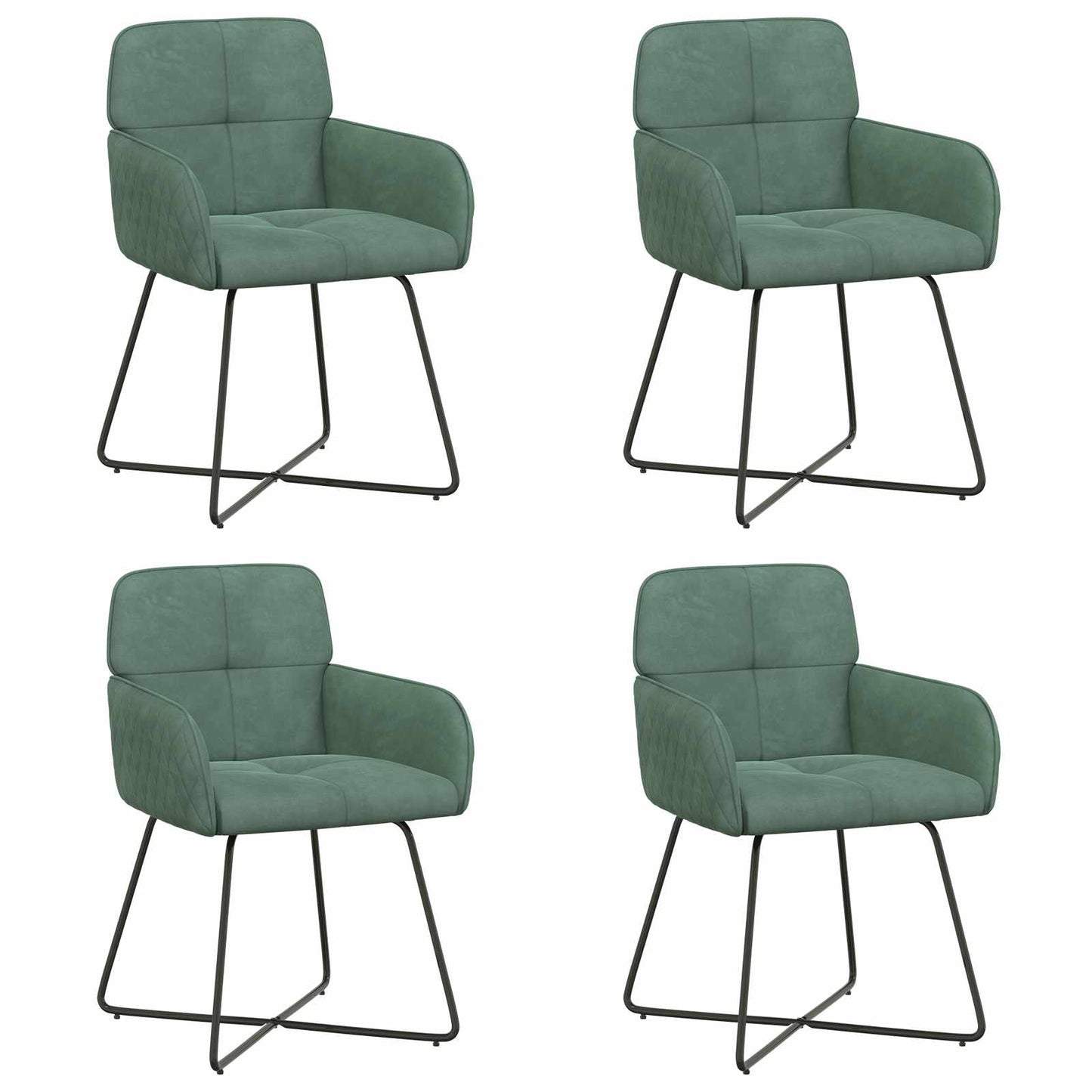 Spisestole 4 pcs Fløjl Havgrøn 59 x 56,5 x 86 cm