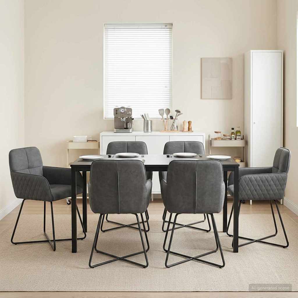 Spisestole 6 pcs Fløjl Mørkegrå 59 x 56,5 x 86 cm