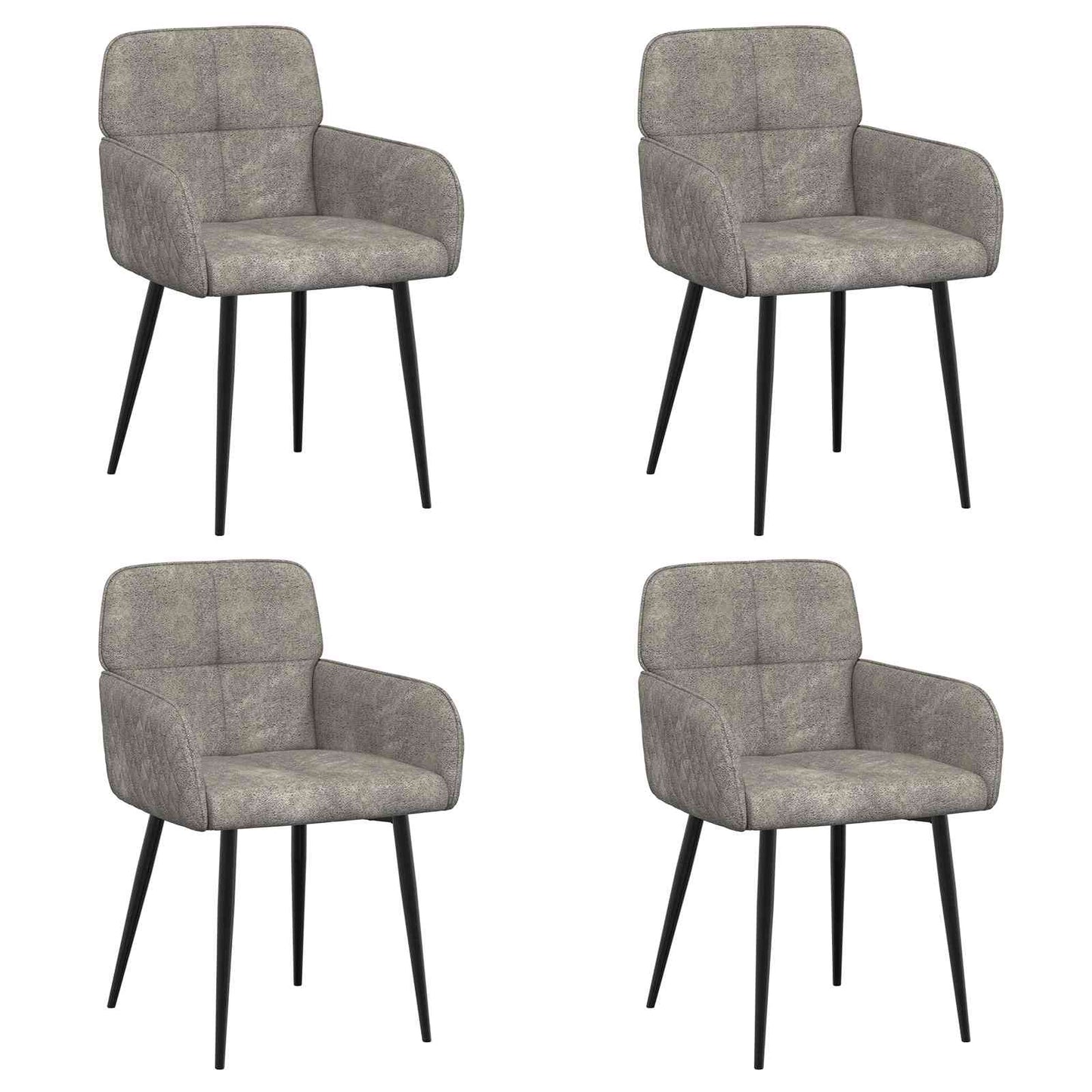 Spisestole 4 pcs Faux Suede Læder Lysegrå 59 x 56,5 x 85 cm