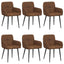 Spisestole 6 pcs Faux Suede Læder Brun 59 x 56,5 x 85 cm