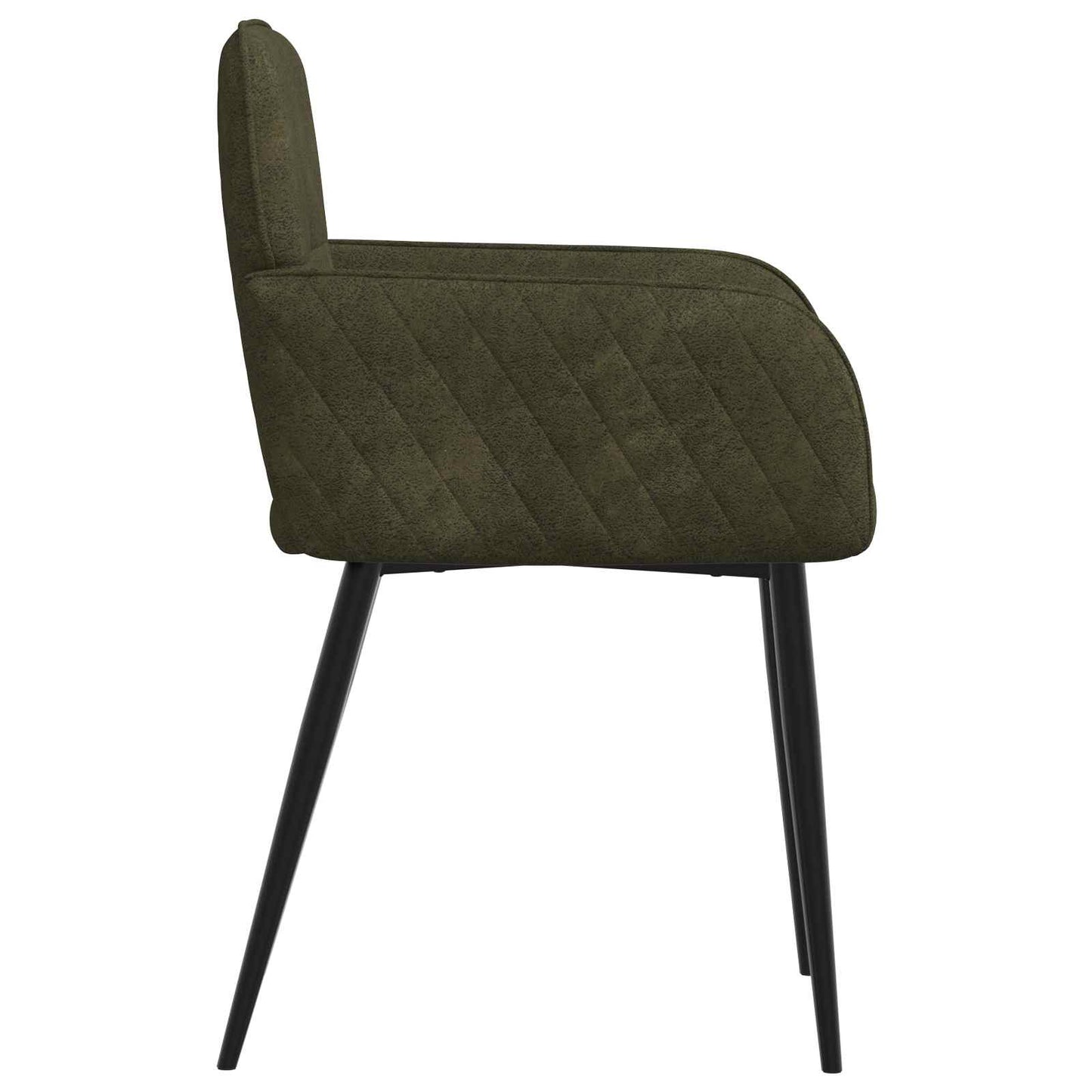 Spisestole 6 pcs Faux Suede Læder Army Grøn 59 x 56,5 x 85 cm