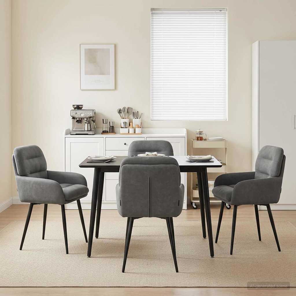 Spisestole 4 pcs Fløjl Mørkegrå 59 x 59,5 x 90 cm