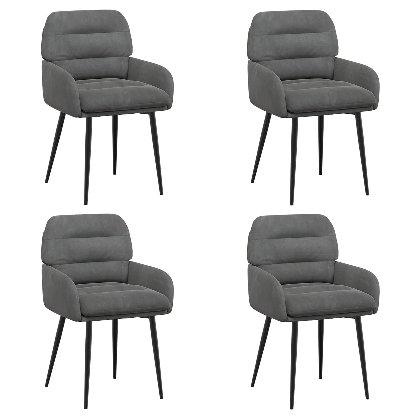 Spisestole 4 pcs Fløjl Mørkegrå 59 x 59,5 x 90 cm