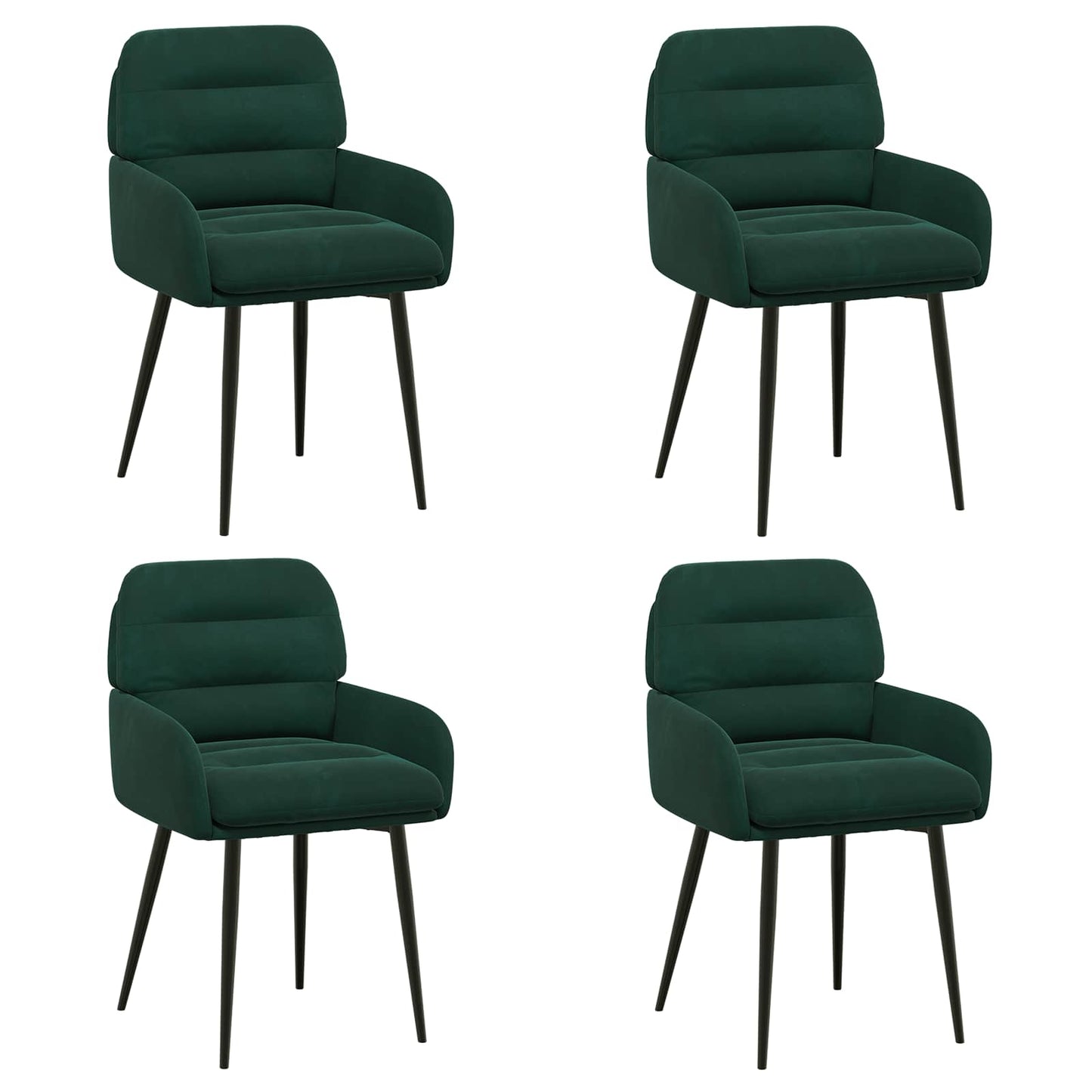 Spisestole 4 pcs Fløjl Mørkegrøn 59 x 59,5 x 90 cm