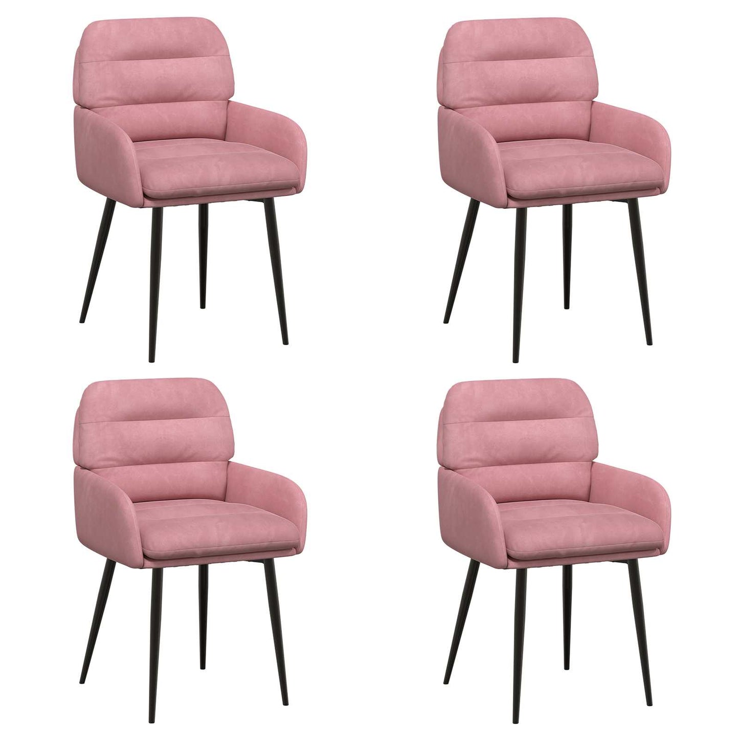 Spisestole 4 pcs Fløjl Lyserød 59 x 59,5 x 90 cm