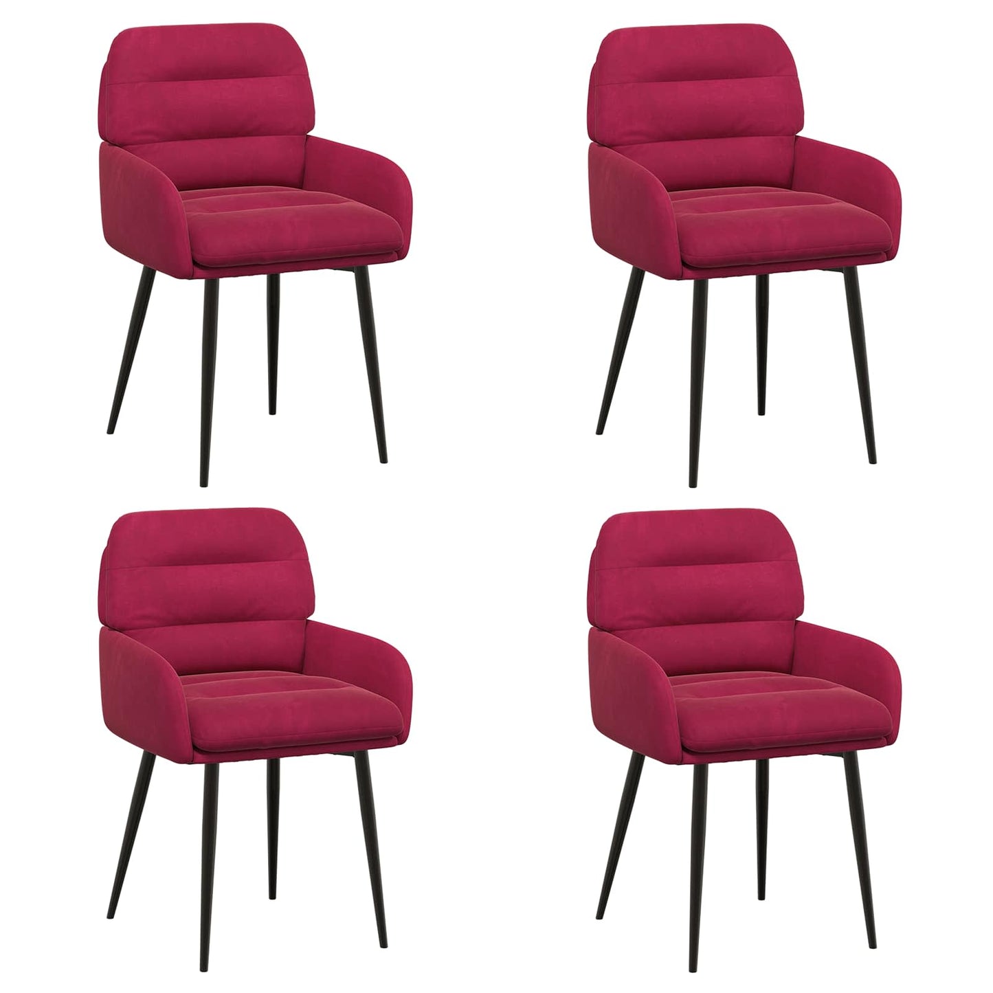 Spisestole 4 pcs Fløjl Vinrød 59 x 59,5 x 90 cm