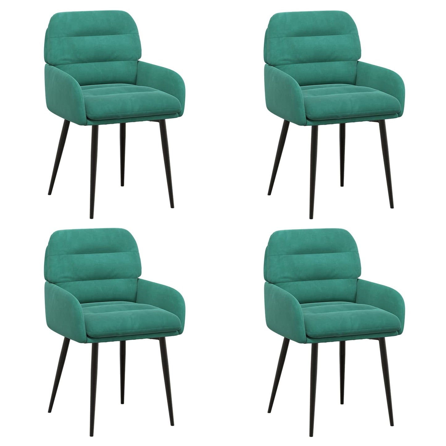 Spisestole 4 pcs Fløjl Turkis 59 x 59,5 x 90 cm