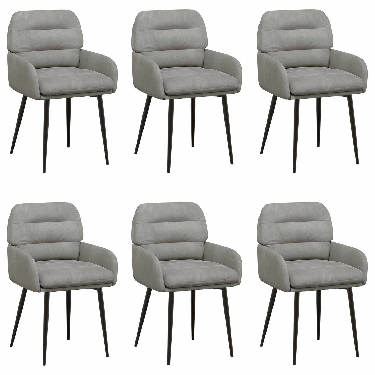 Spisestole 6 pcs Fløjl Lysegrå 59 x 59,5 x 90 cm