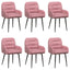 Spisestole 6 pcs Fløjl Lyserød 59 x 59,5 x 90 cm