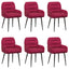 Spisestole 6 pcs Fløjl Vinrød 59 x 59,5 x 90 cm