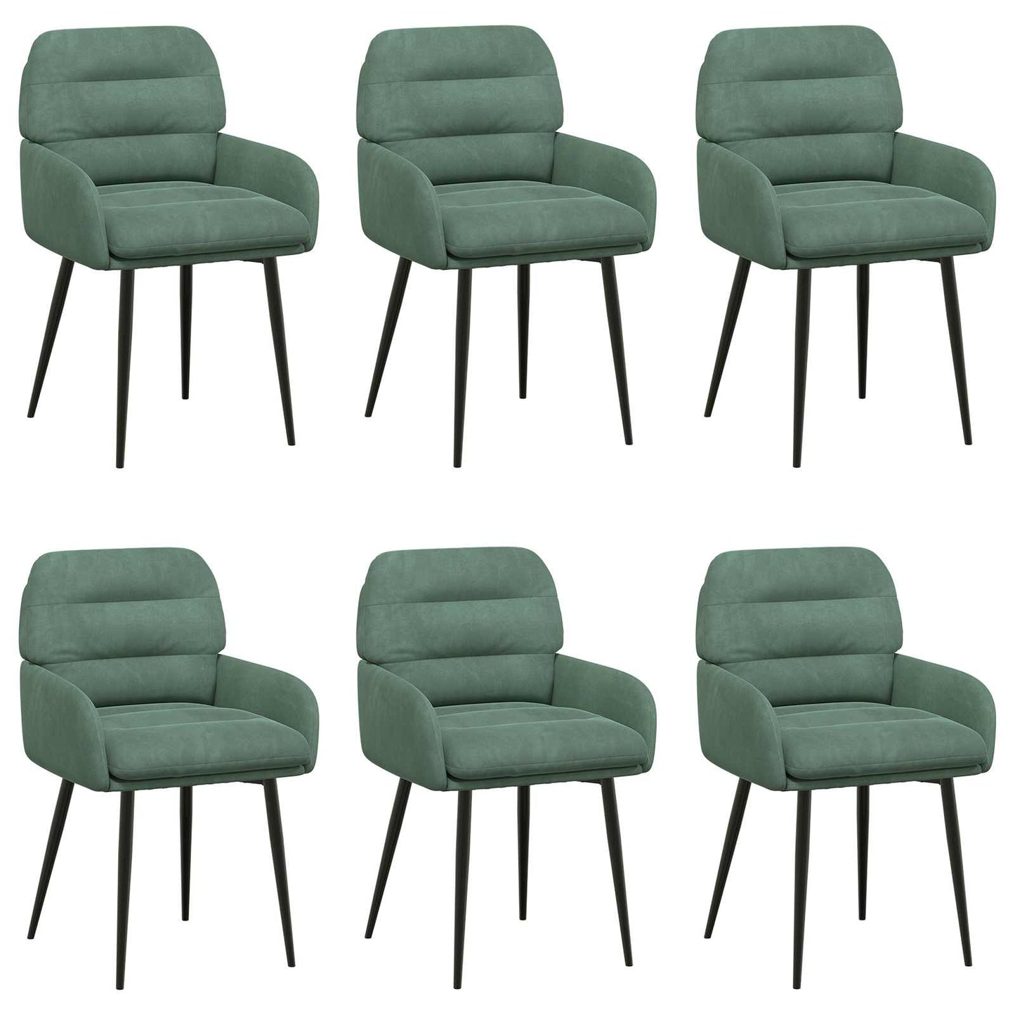 Spisestole 6 pcs Fløjl Havgrøn 59 x 59,5 x 90 cm