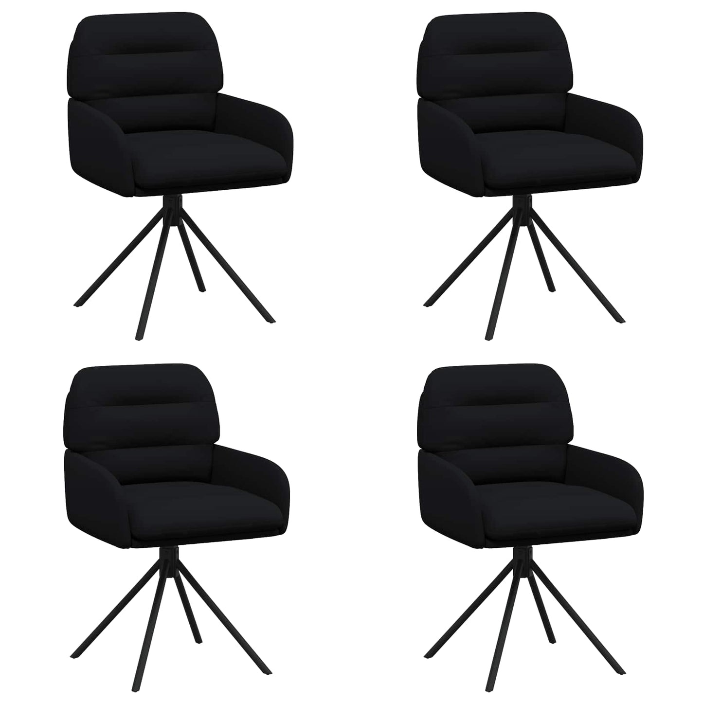 Svingende Spisestole 4 pcs Kunstlæder Sort 59 x 59,5 x 90 cm