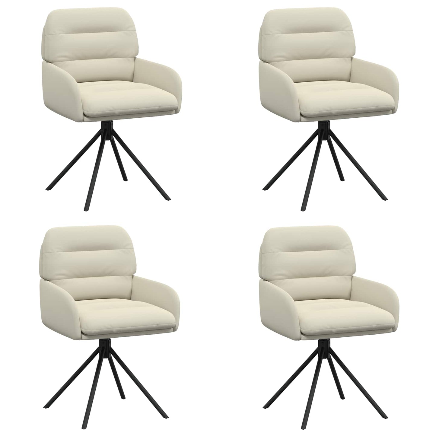 Svingende Spisestole 4 pcs Kunstlæder Cremefarvet