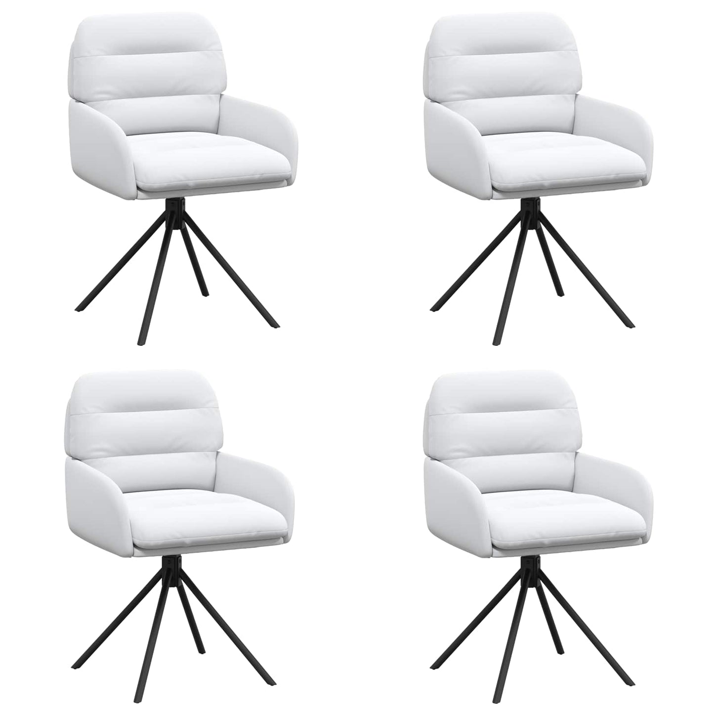 Svingende Spisestole 4 pcs Kunstlæder Hvid 59 x 59,5 x 90 cm