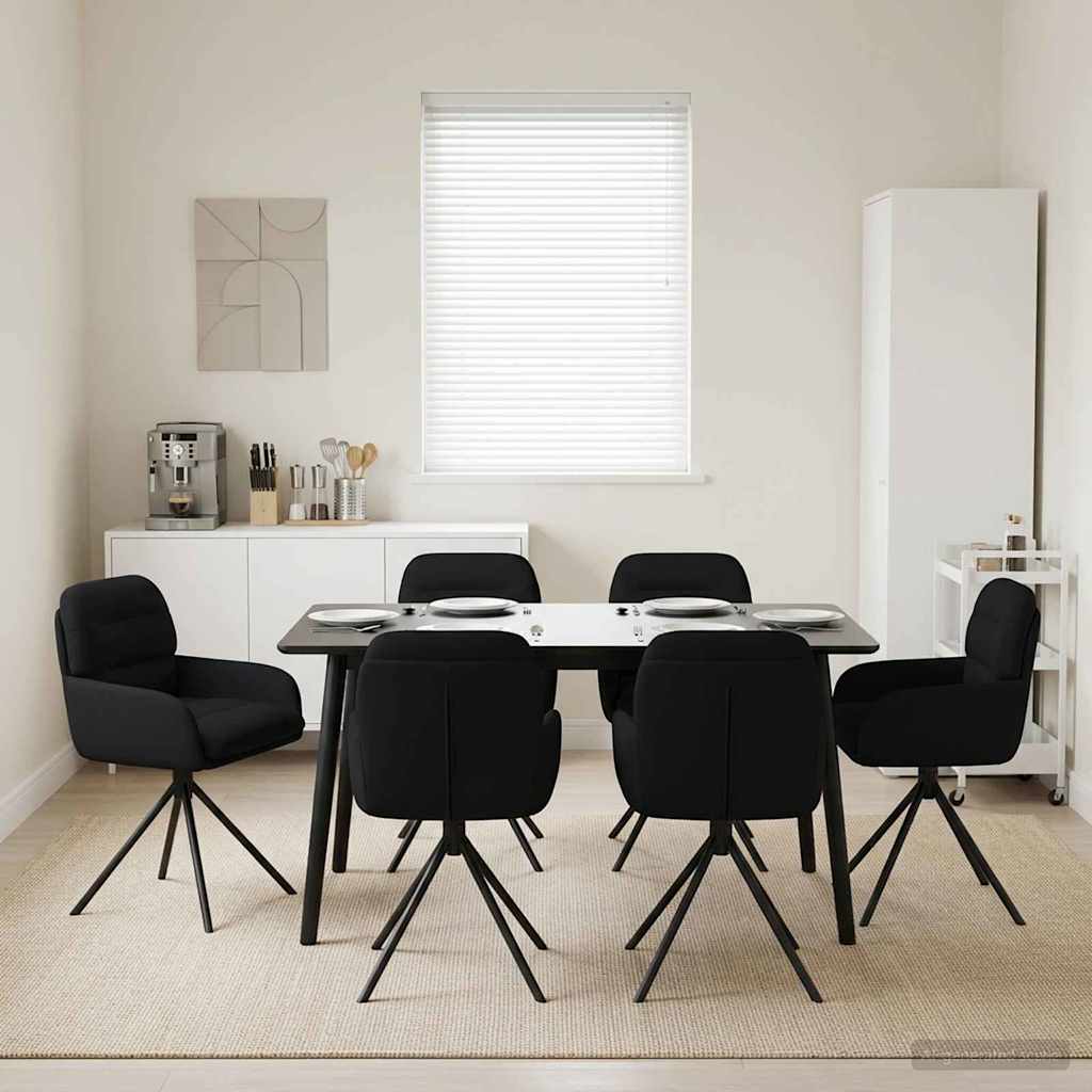Svingende Spisestole 6 pcs Kunstlæder Sort 59 x 59,5 x 90 cm