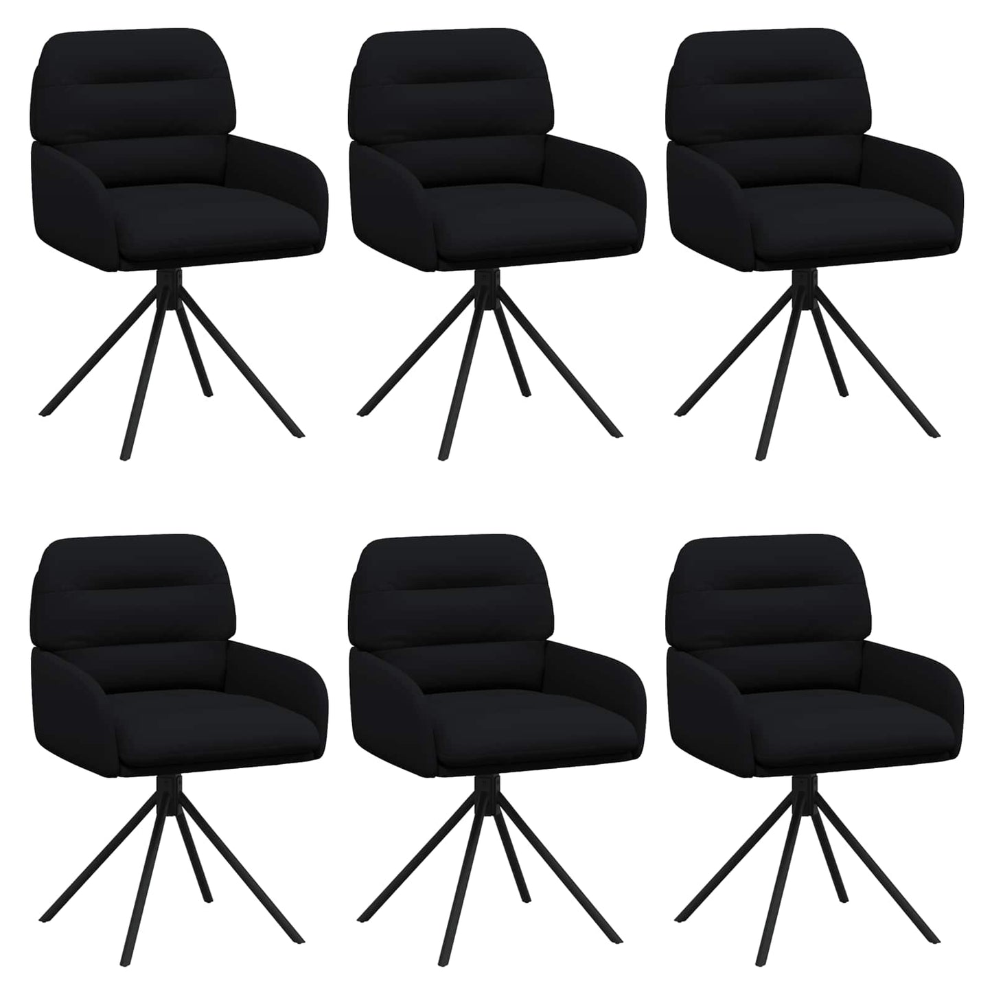 Svingende Spisestole 6 pcs Kunstlæder Sort 59 x 59,5 x 90 cm