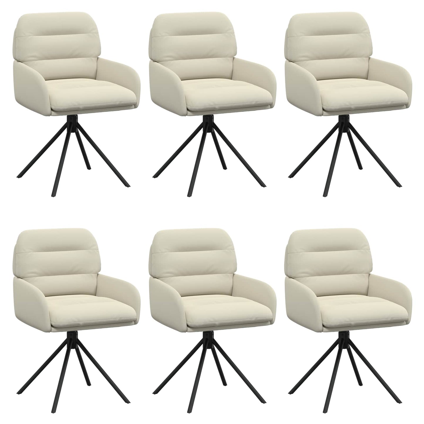 Svingende Spisestole 6 pcs Kunstlæder Cremefarvet