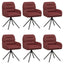 Svingende Spisestole 6 pcs Kunstlæder Vinrød 59 x 59,5 x 90 cm