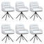 Svingende Spisestole 6 pcs Kunstlæder Hvid 59 x 59,5 x 90 cm
