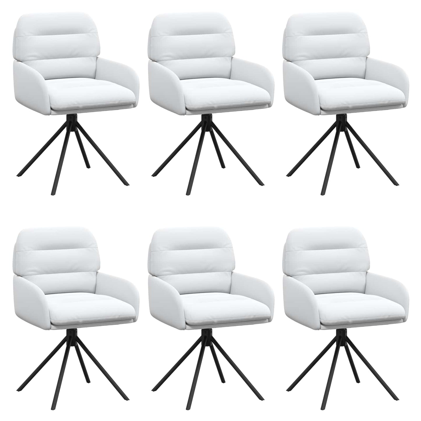 Svingende Spisestole 6 pcs Kunstlæder Hvid 59 x 59,5 x 90 cm