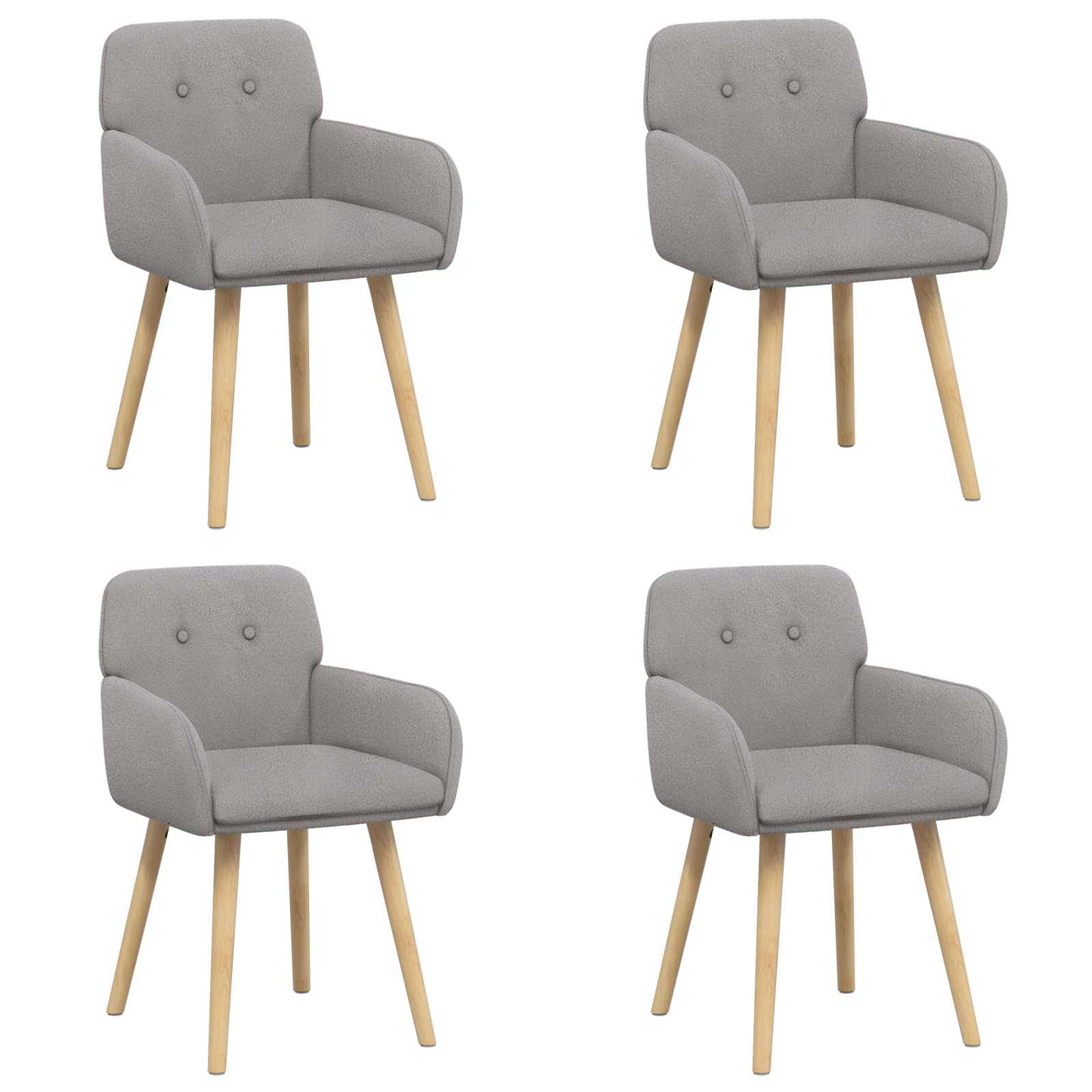 Spisestole 4 pcs Bouclé Lysegrå 59 x 57 x 85 cm