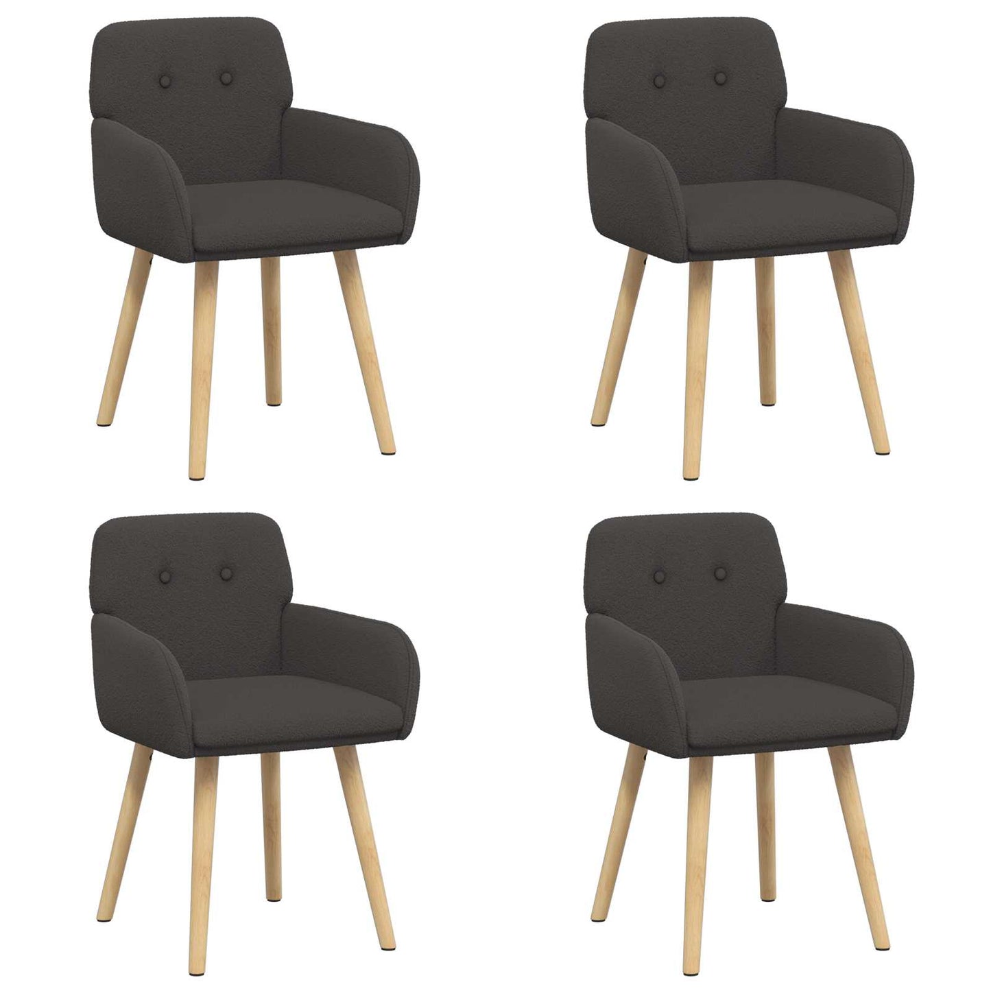 Spisestole 4 pcs Bouclé Mørkegrå 59 x 57 x 85 cm