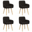 Spisestole 4 pcs Bouclé Sort 59 x 57 x 85 cm