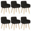 Spisestole 6 pcs Bouclé Sort 59 x 57 x 85 cm