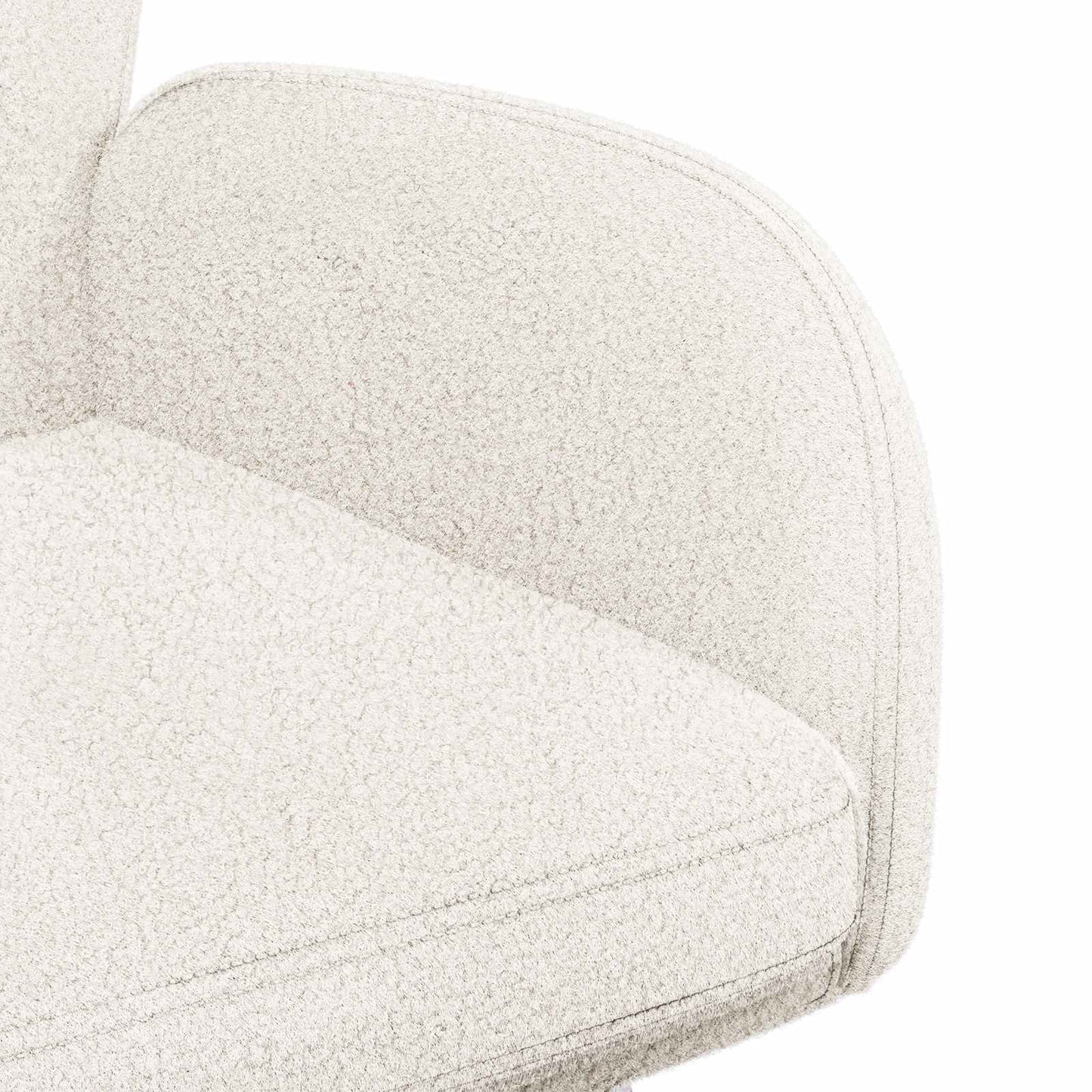 Svingende Spisestole 4 pcs Bouclé Cremefarvet 54 x 58 x 87 cm