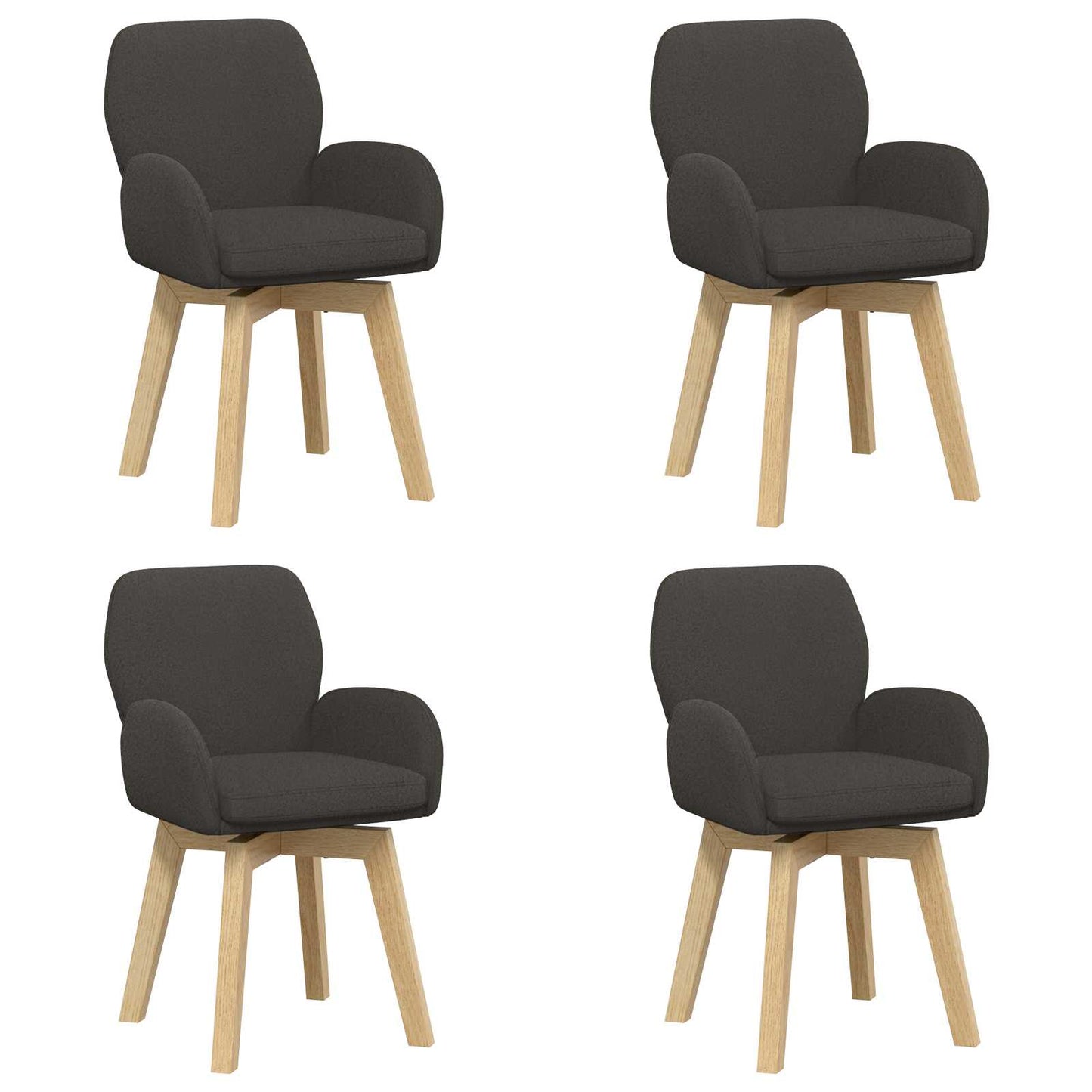 Svingende Spisestole 4 pcs Bouclé Mørkegrå 54 x 58 x 87 cm
