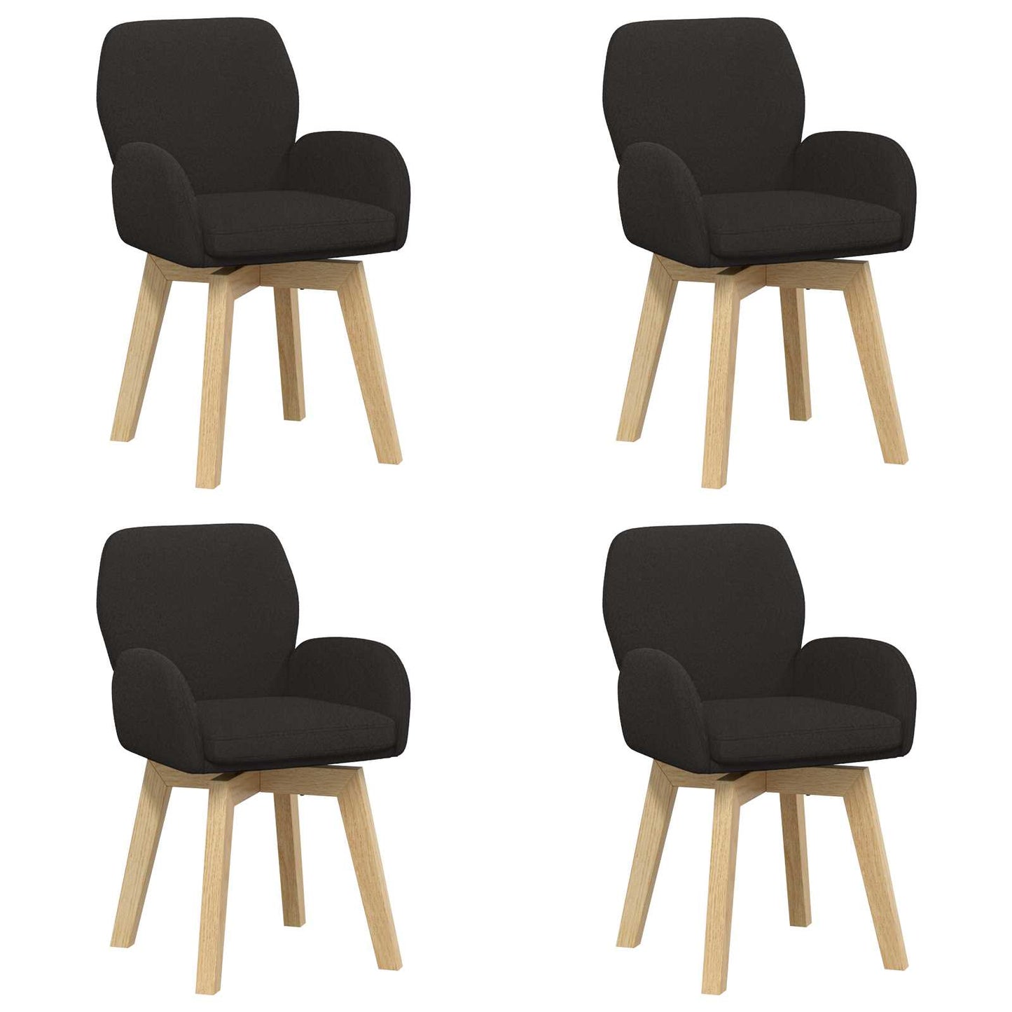 Svingende Spisestole 4 pcs Bouclé Sort 54 x 58 x 87 cm