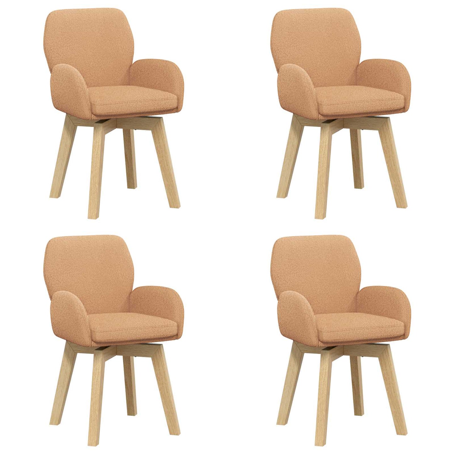 Svingende Spisestole 4 pcs Bouclé Beige 54 x 58 x 87 cm
