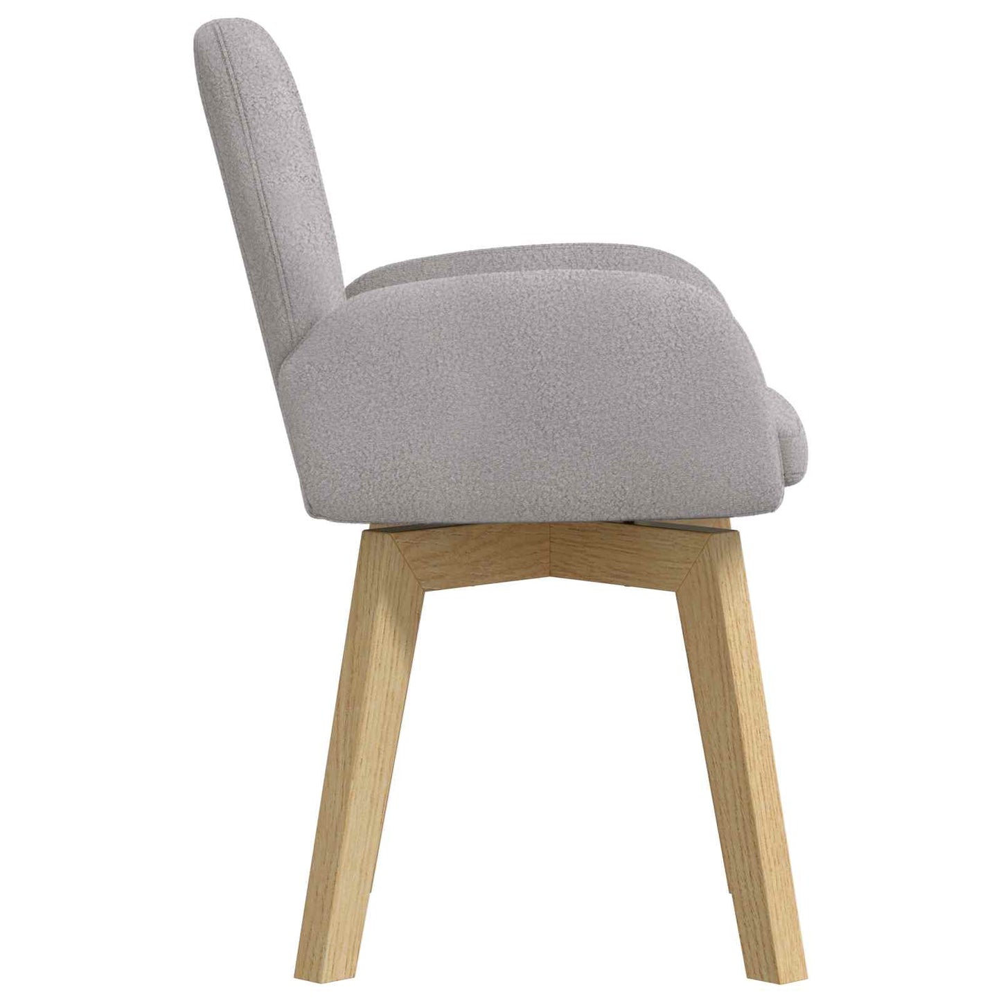 Svingende Spisestole 6 pcs Bouclé Lysegrå 54 x 58 x 87 cm
