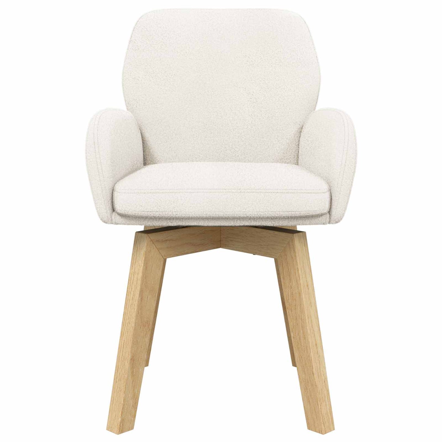 Svingende Spisestole 6 pcs Bouclé Cremefarvet 54 x 58 x 87 cm