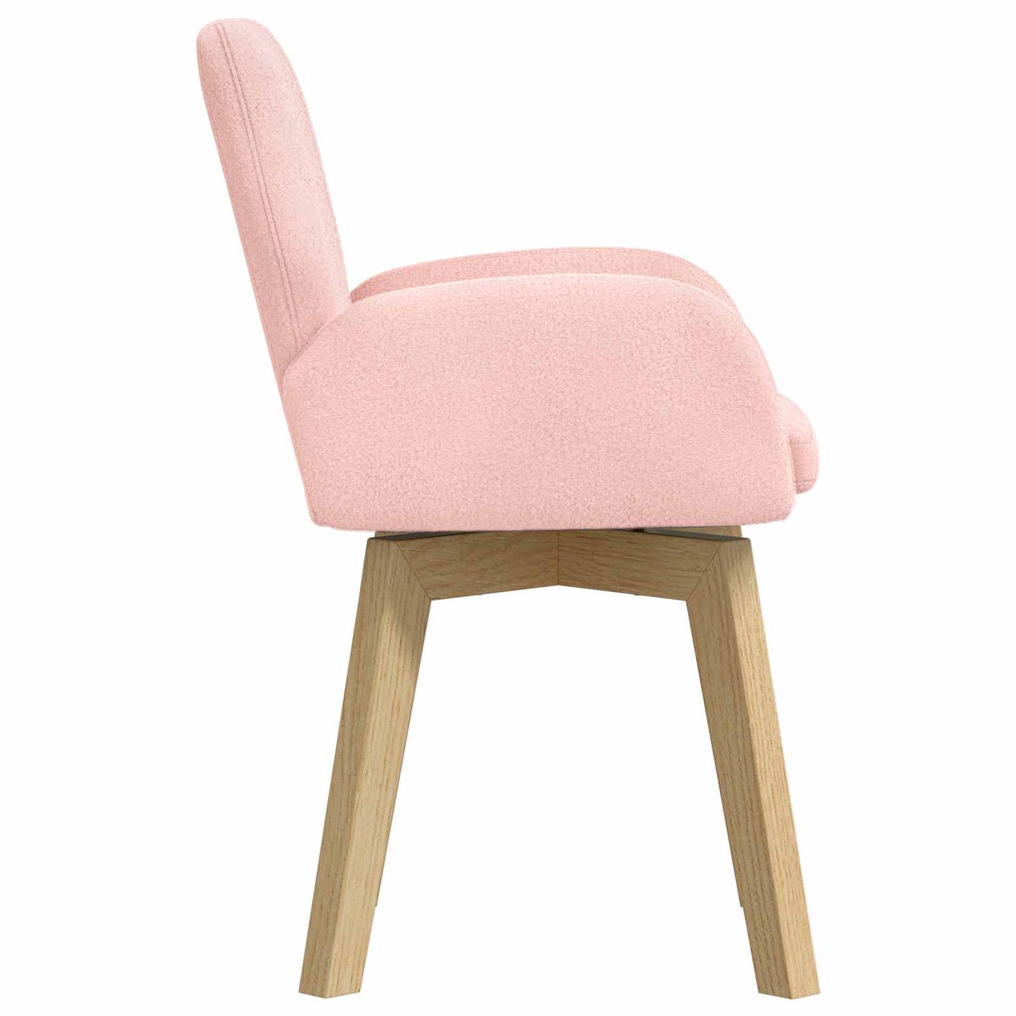 Svingende Spisestole 6 pcs Bouclé Lyserød 54 x 58 x 87 cm