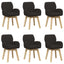 Svingende Spisestole 6 pcs Bouclé Sort 54 x 58 x 87 cm