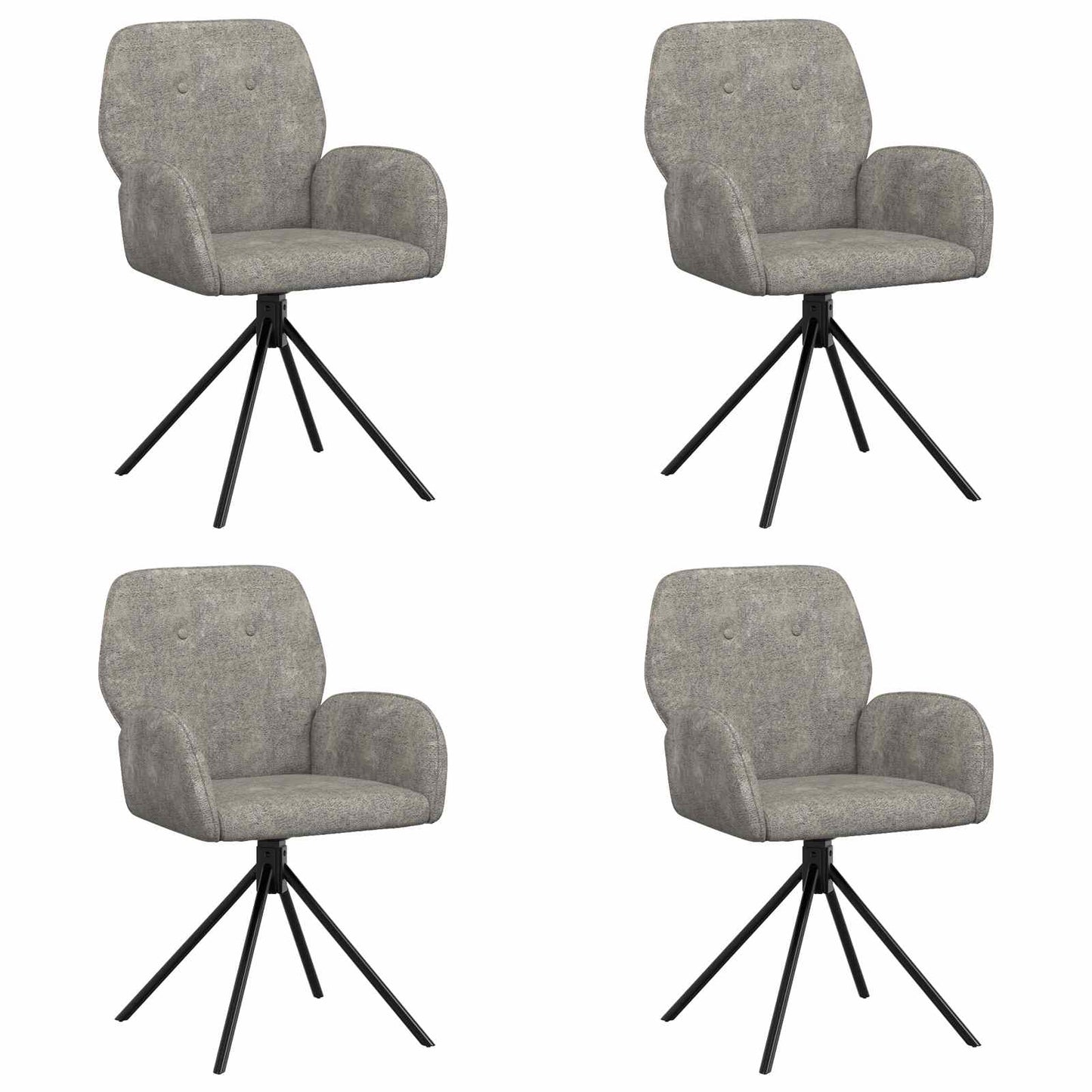 Svingende Spisestole 4 pcs Faux Suede Læder Lysegrå