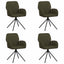 Svingende Spisestole 4 pcs Faux Suede Læder Army Grøn