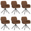 Svingende Spisestole 6 pcs Faux Suede Læder Brun
