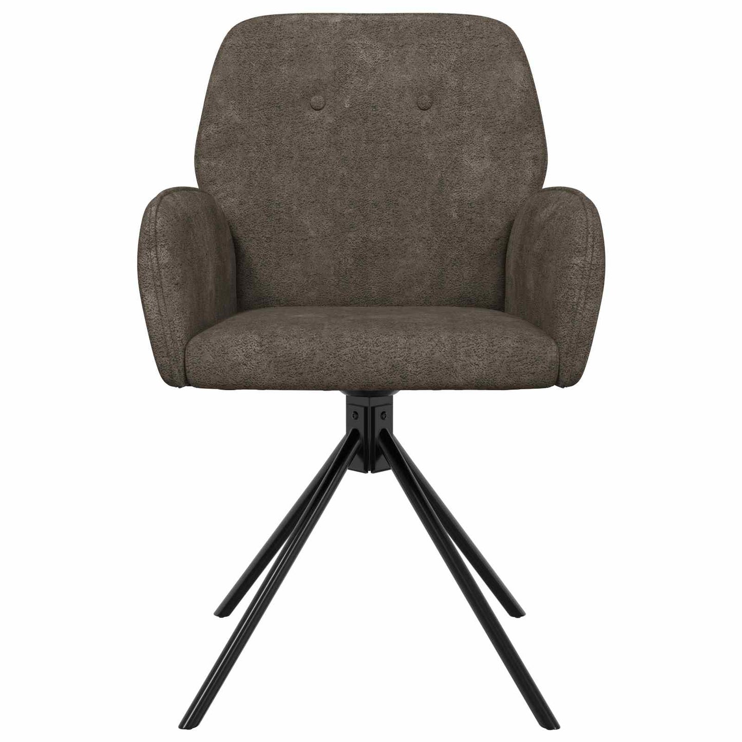 Svingende Spisestole 6 pcs Faux Suede Læder Mørkegrå
