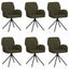 Svingende Spisestole 6 pcs Faux Suede Læder Army Grøn