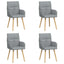 Spisestole 4 pcs Stof Lysegrå 60 x 56 x 96 cm