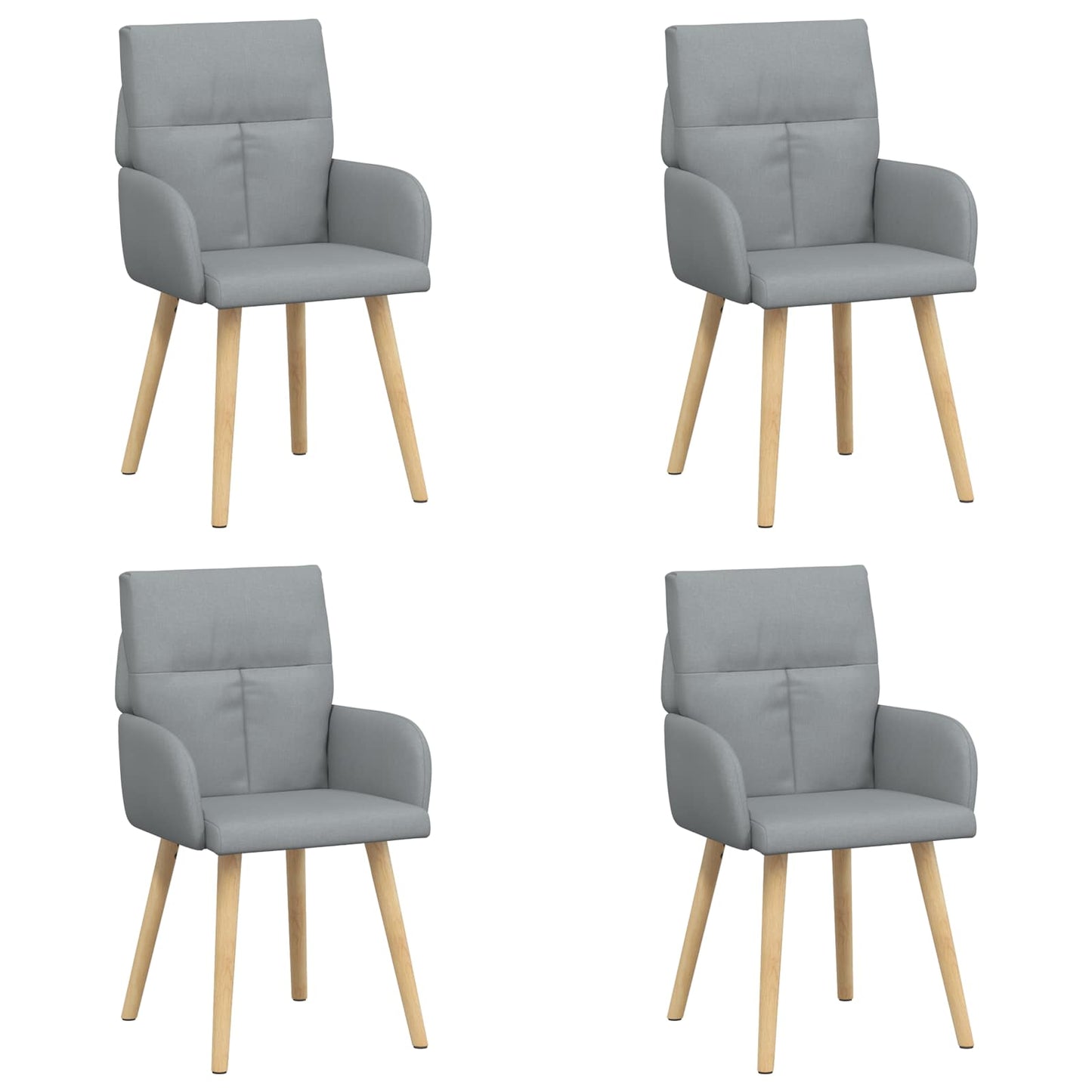 Spisestole 4 pcs Stof Lysegrå 60 x 56 x 96 cm