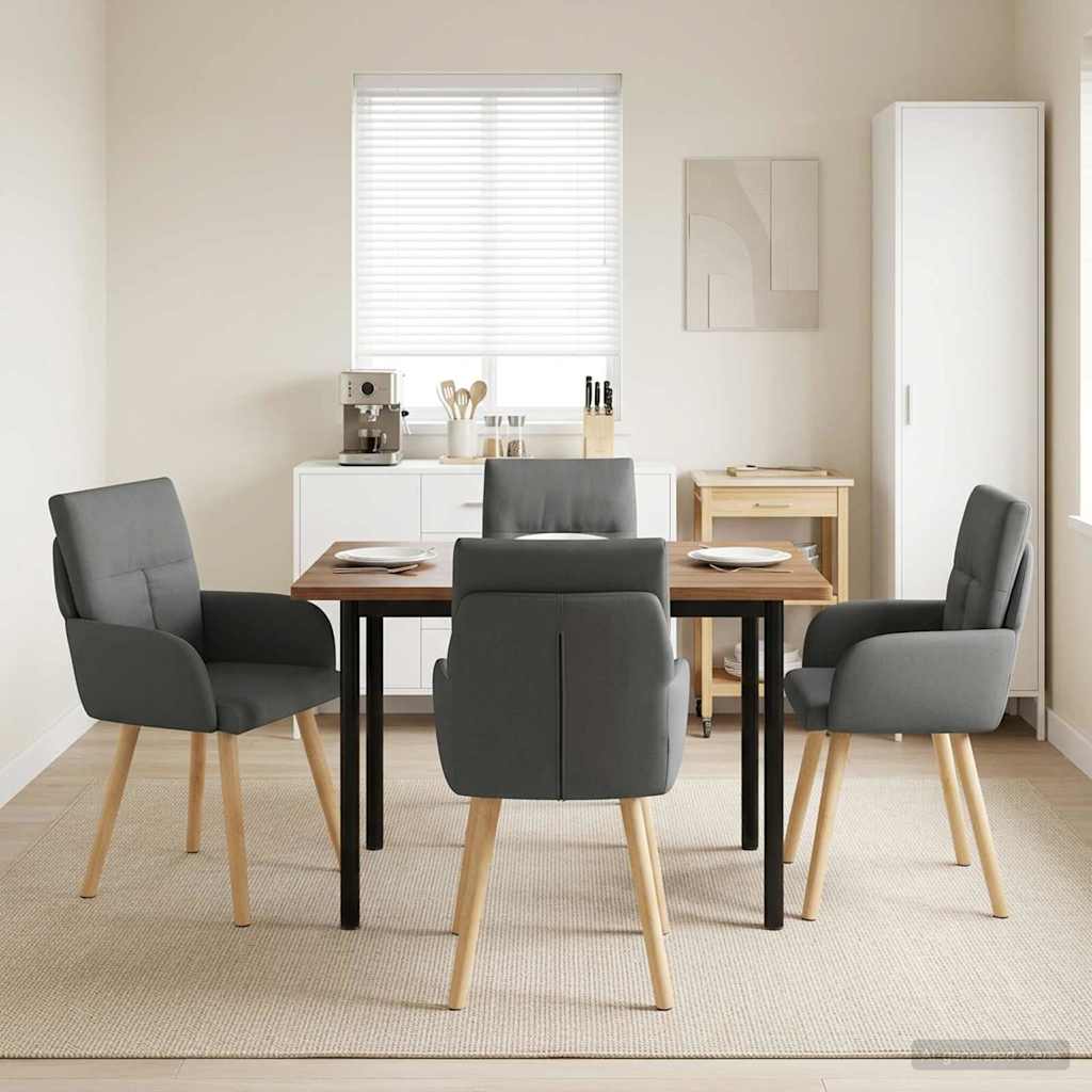 Spisestole 4 pcs Stof Mørkegrå 60 x 56 x 96 cm