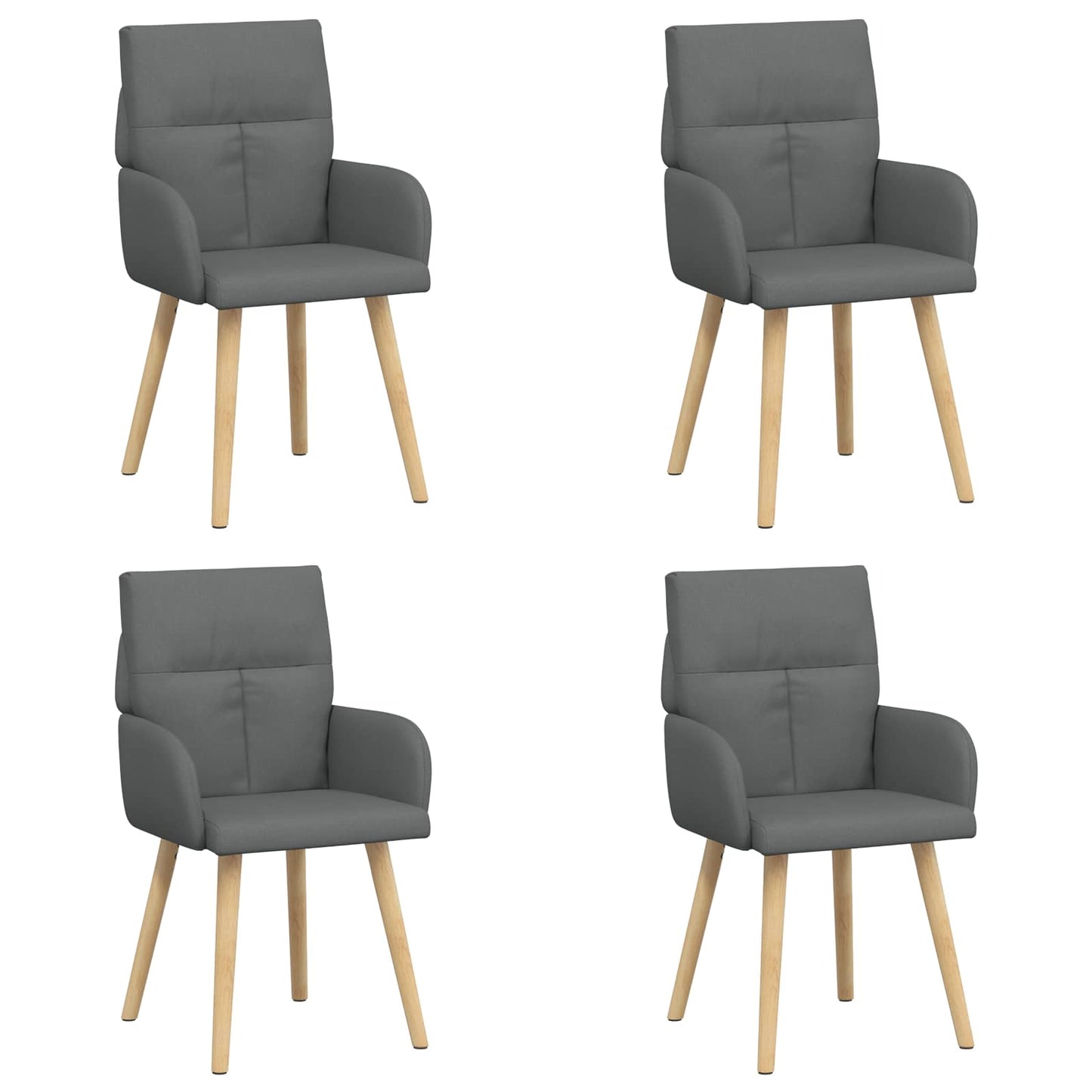 Spisestole 4 pcs Stof Mørkegrå 60 x 56 x 96 cm