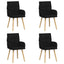 Spisestole 4 pcs Stof Sort 60 x 56 x 96 cm