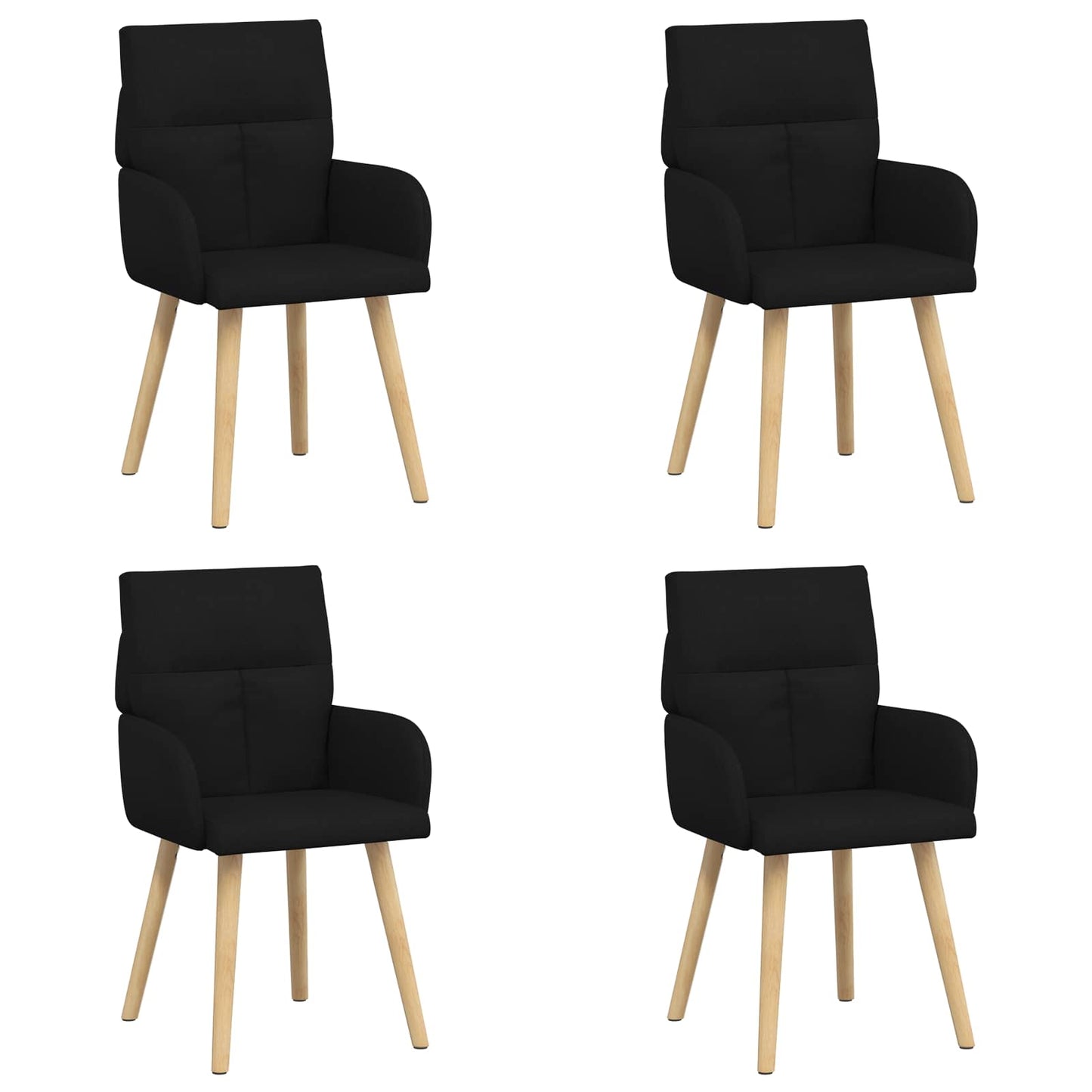 Spisestole 4 pcs Stof Sort 60 x 56 x 96 cm