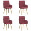 Spisestole 4 pcs Stof Vinrød 60 x 56 x 96 cm