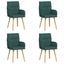 Spisestole 4 pcs Stof Mørkegrøn 60 x 56 x 96 cm