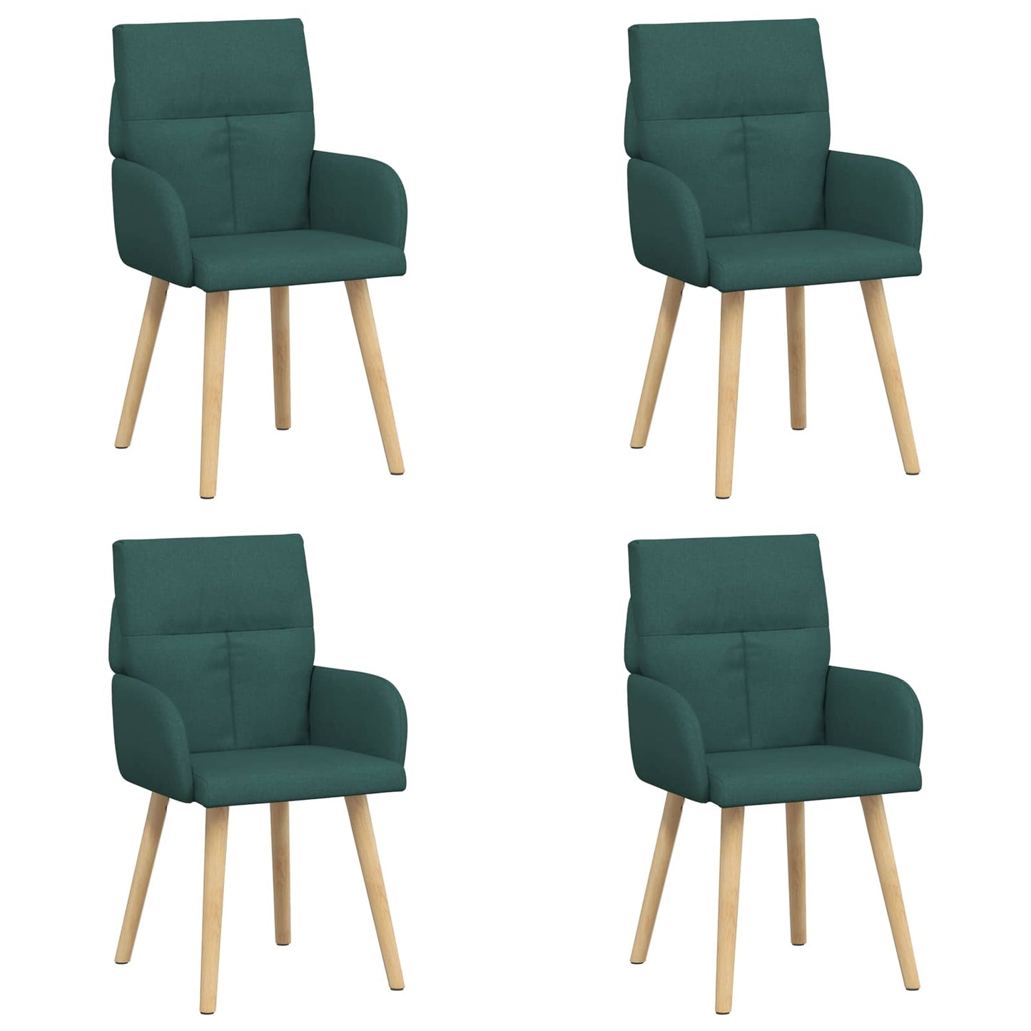 Spisestole 4 pcs Stof Mørkegrøn 60 x 56 x 96 cm